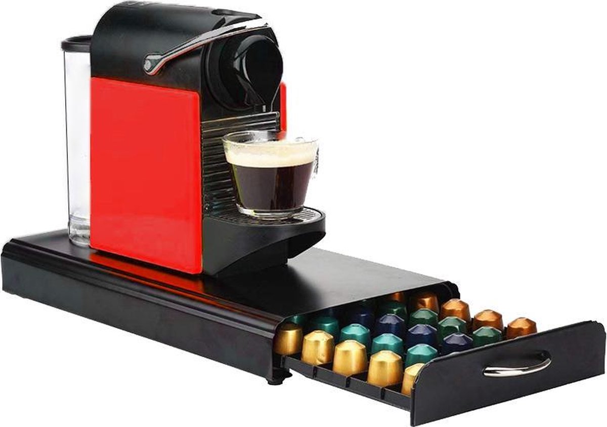 Luxe Nespresso Capsule Houder met Lade - Espresso Koffie Pad en Cups Houder - 50 Capsules