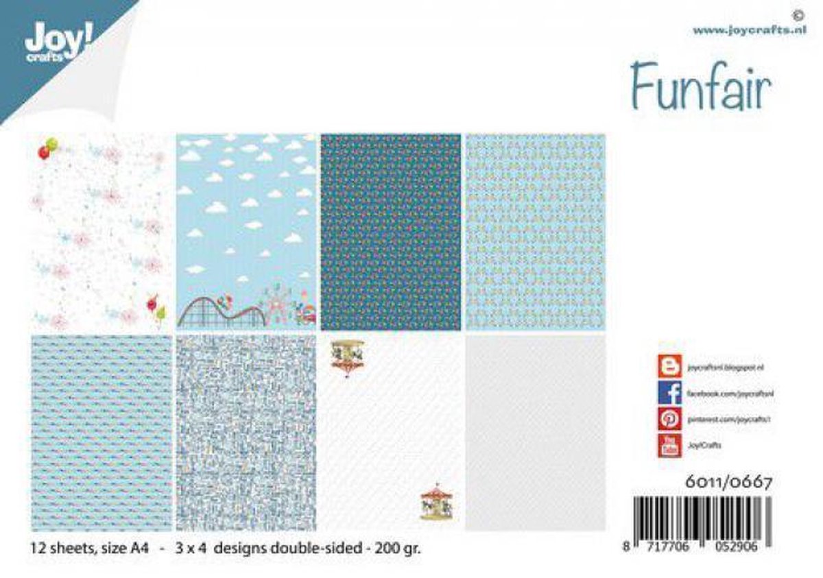 Joy! Crafts Papierset - Design Funfair 6011/0667 A4 -12 vel - 200 gr