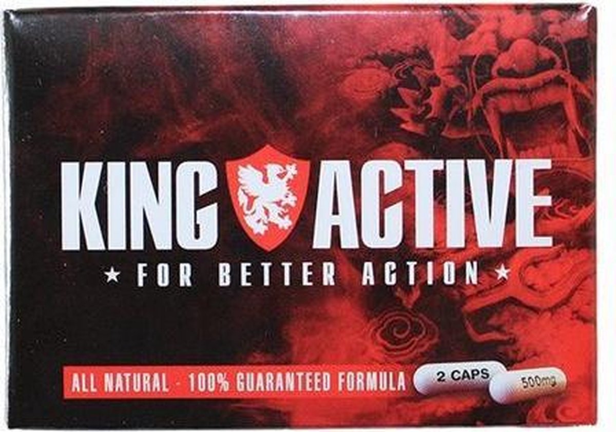 King Active - 2 capsules - Erectiepillen |  Bevordert erectie en potentie | Erectie stimulerend middel