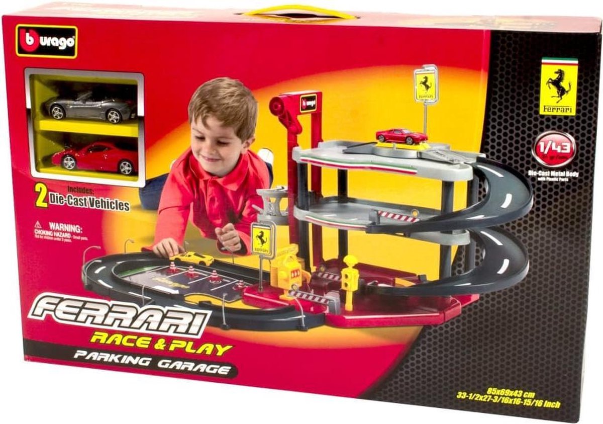 Bburago Ferrari Parkeergarage met 2 auto's