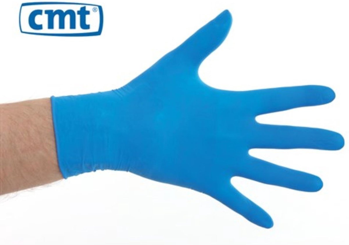 Latex CMT wegwerphandschoen XL ongepoederd blauw 100st (4010)