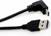 Coretek USB-C haaks (boven/beneden) naar USB-A kabel - USB3.0 - tot 0