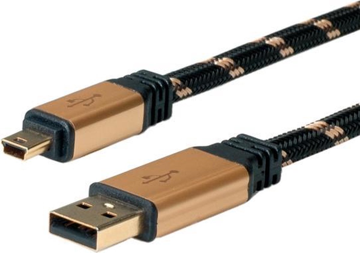 Roline USB Mini B naar USB-A kabel - USB2.0 - tot 2A - 0