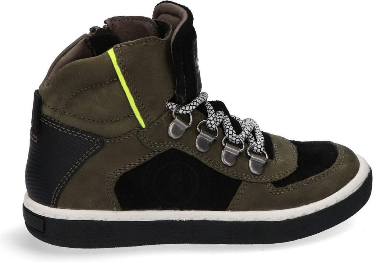 Braqeez 420830-569 Jongens Hoge Sneakers - Groen - Suède - Veters