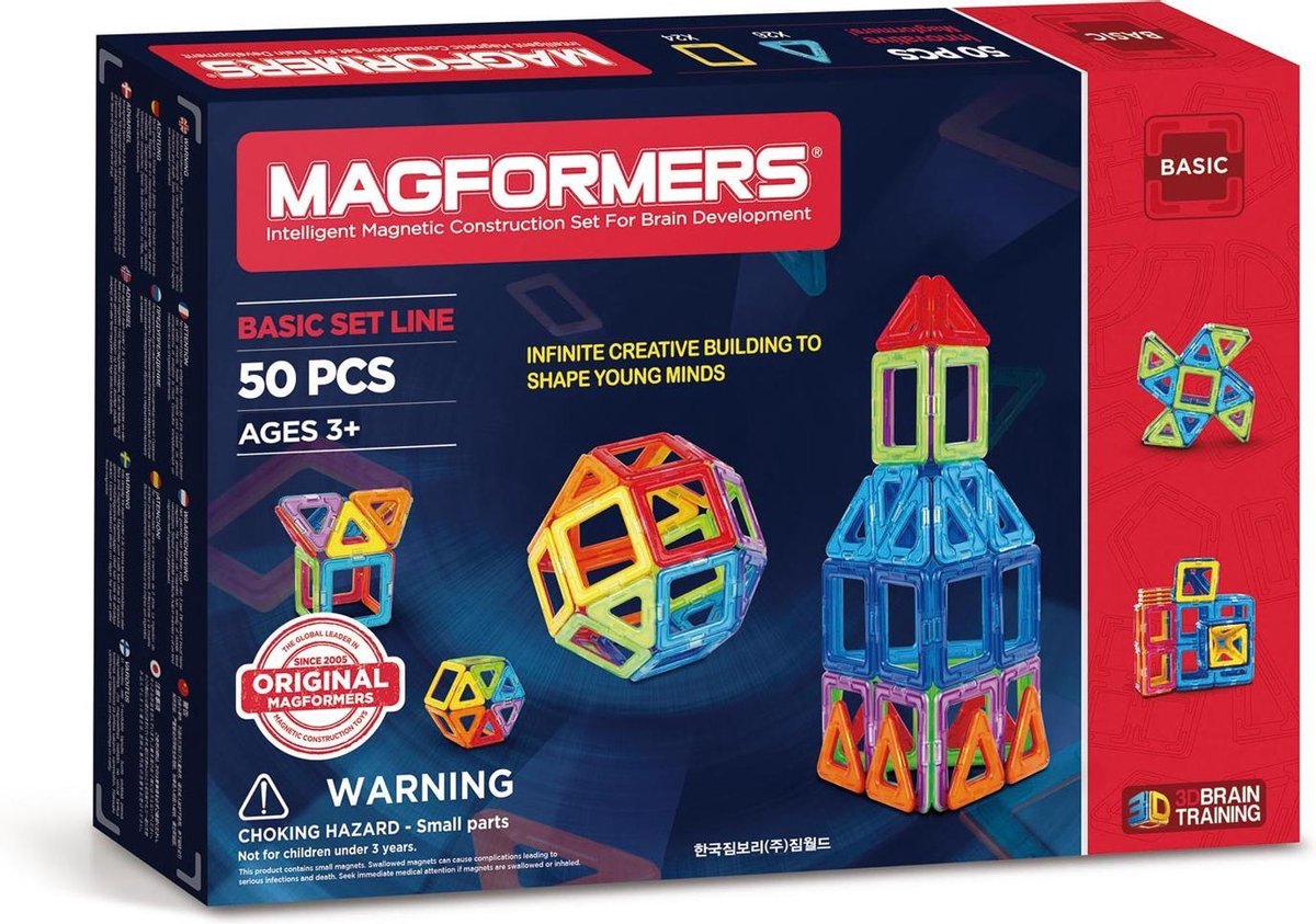 Magformers Basic Set Line - 50 Onderdelen - Magnetisch speelgoed