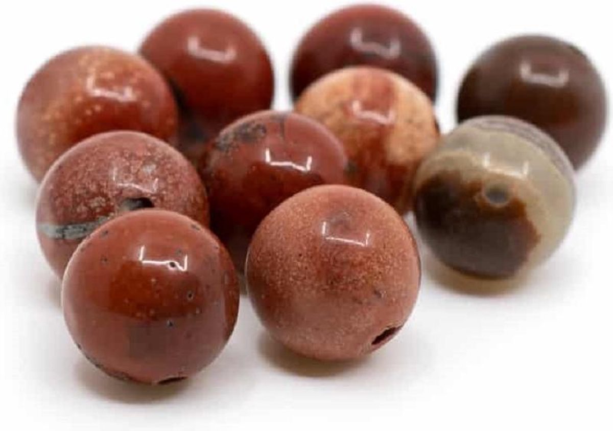 Edelsteen Losse Kralen Rode Jaspis – 10 stuks (8 mm)