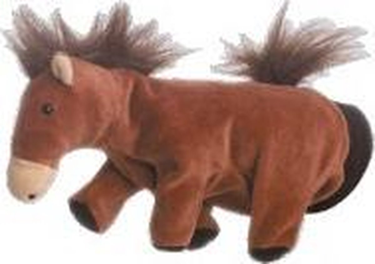 Pluche handpop paard 22 cm