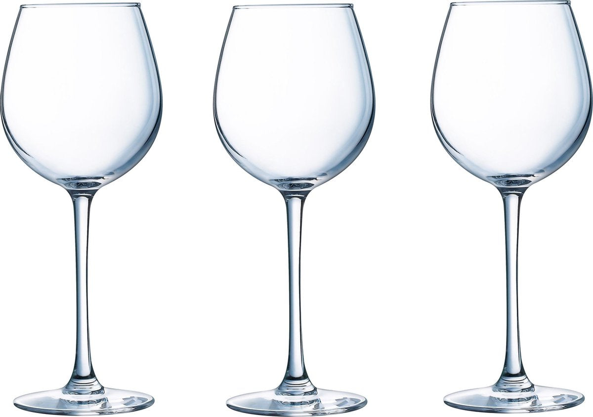 12x Wijnglazen transparant 350 ml  - Wijnglas witte wijn op voet