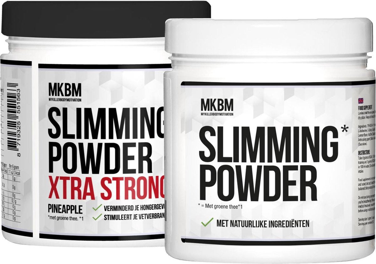 MKBM Slimming Powder + Slimming Powder Xtra Strong pakket - vetverbrandend - afslankend - hongergevoel remmend -  2 x 300 gram