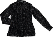 GEISHA - Blouse plisse print - ZWART