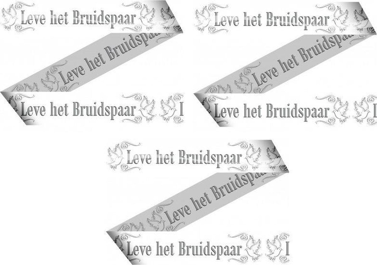 3x Bruiloft/huwelijk markeerlinten/versiering 15 meter - Afzetlint trouwerij/trouwfeest
