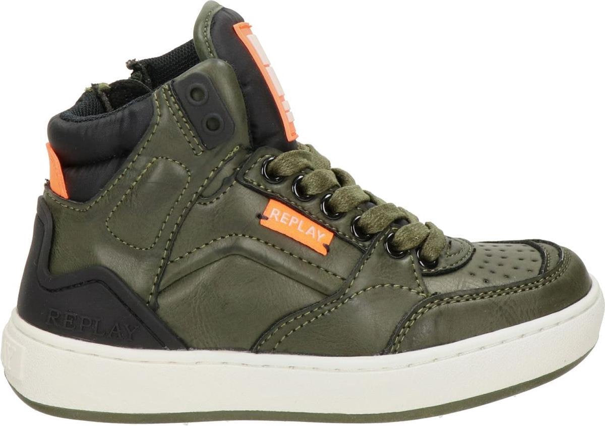 Replay Bokkai jongens sneaker - Donkergroen - Maat 35