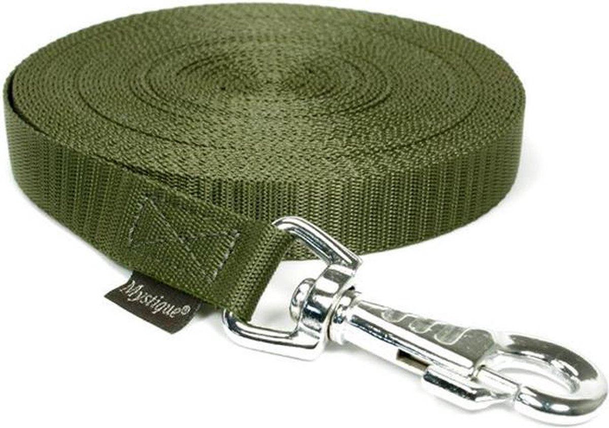 Mystique Nylon Tracking Leash Khaki 20mm - 10m