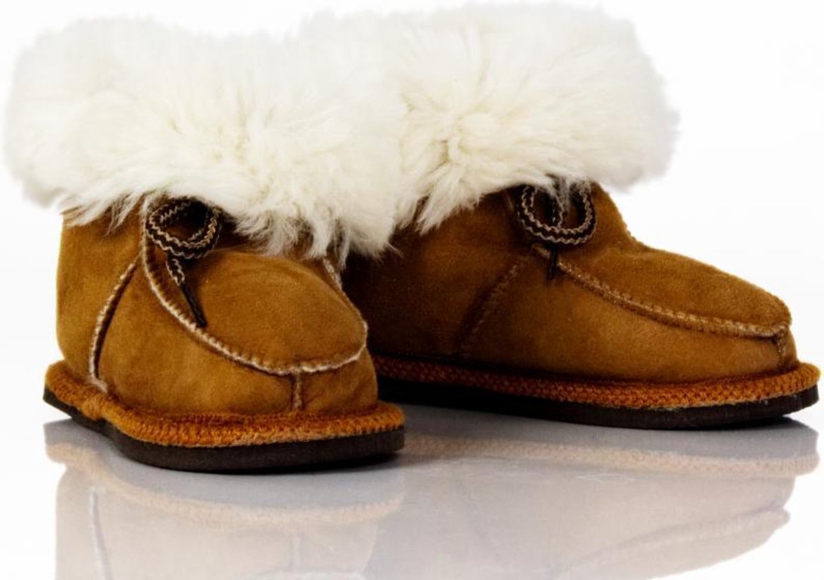 Bernardino baby slof wol cognac - Unisex - Maat 21