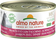 Almo Nature  Natvoer voor Katten - HFC Natural - 24 x 70g - Ham met Kalkoen - 24 x 70 gram