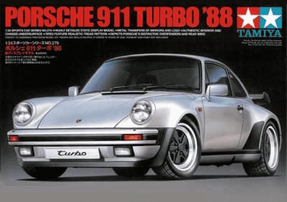 Tamiya 300024279 Porsche Turbo 1988 Straßenversion Auto (bouwpakket) 1:24