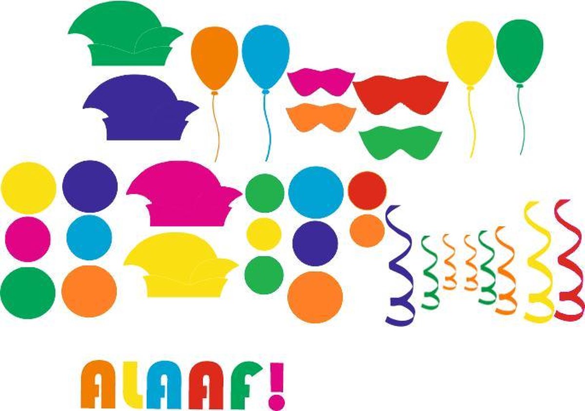 Raamsticker Carnaval diverse kleuren - Carnaval - Raamsticker - statische sticker - herbruikbaar