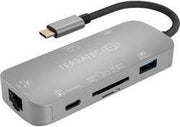 Terratec CONNECT C8 USB-C (USB 3.2 Gen 2) multiport hub Grijs