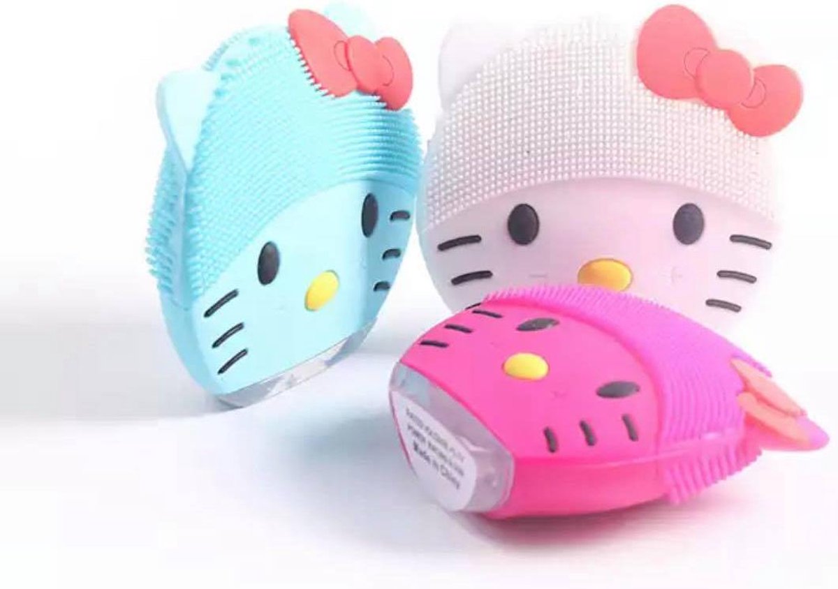 Hello kitty elektrische gezichtsreinigingsborstel - Kerstcadeu tip - cadeau tip-  Blackhead remover elektrisch - gezichtsreiniger - kindvriendelijke gezichtsborstel - makeup remover  - peeling - gezichtsverzorging