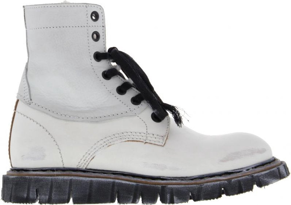 Yellow Cab Dames Veterboots Oregon 1 - Wit - Maat 40