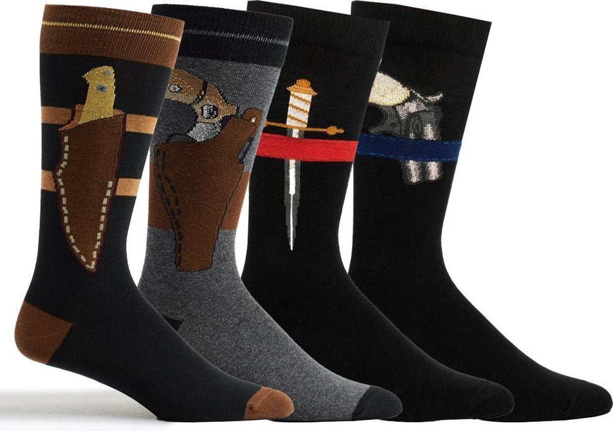 OZONE | Set van 4 Heren sokken | Secret Weapons Collection | Unisize | Comfort en stijl | Geschenkset | Derringer
