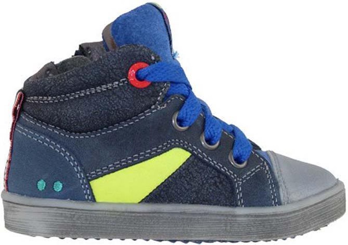 Bunnies JR 218572-623 Jongens Hoge Sneakers - Blauw - Leer - Veters