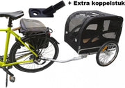 Hondenfietskar Original XLarge zwart + Extra koppelstuk voor 2e fiets