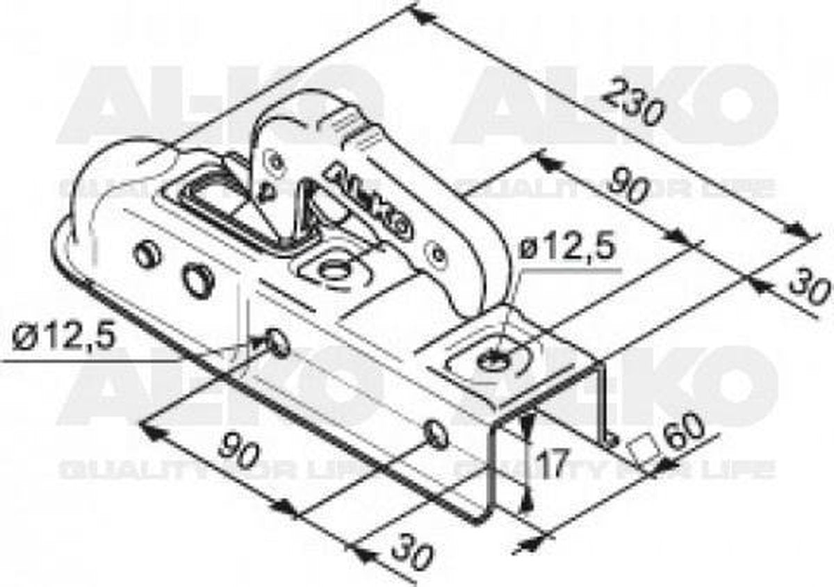 Alko Ak 7-E Koppeling 750kg Koker 60mm