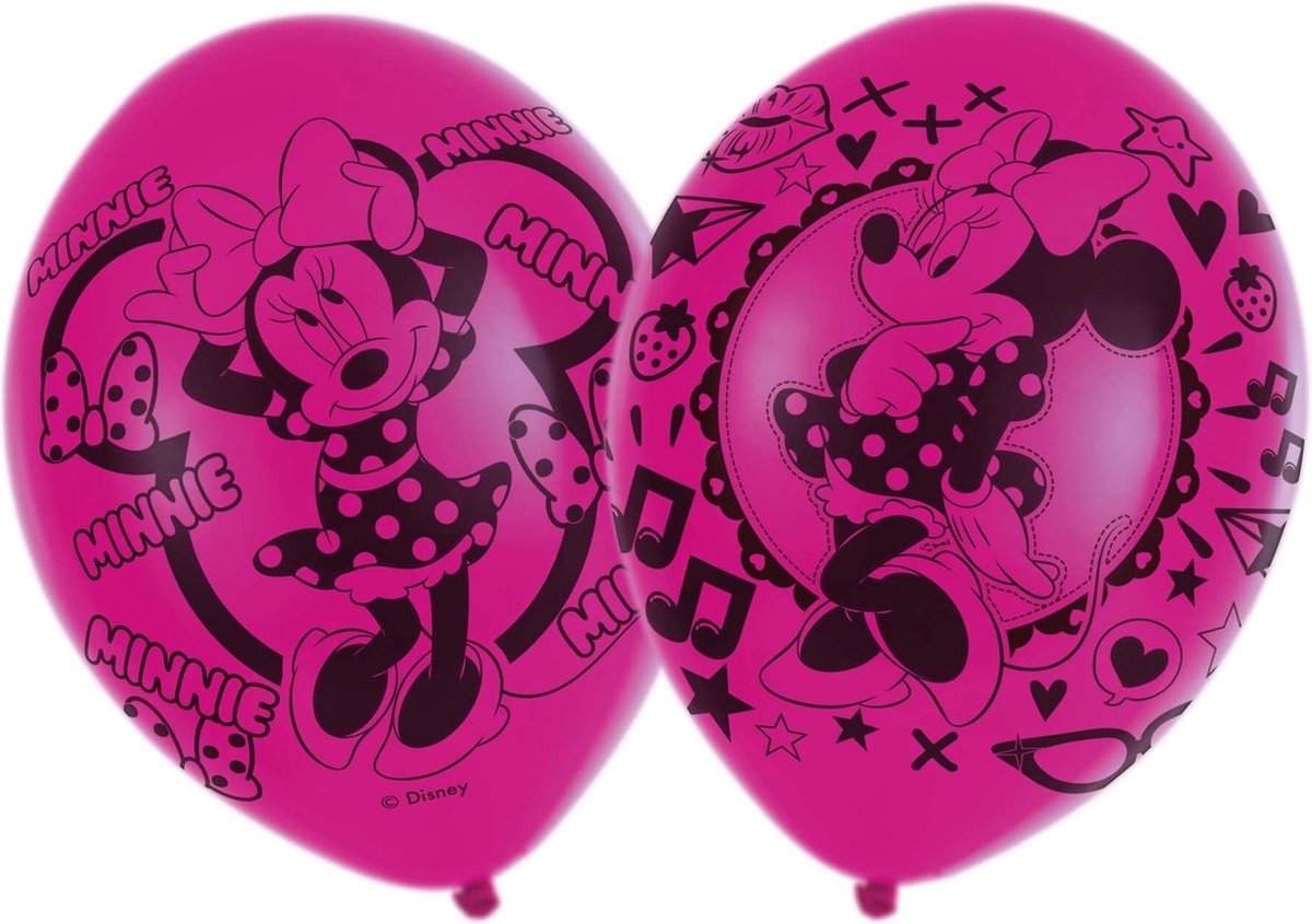 AMSCAN - 6 roze latex Minnie Mouse ballonnen - Decoratie > Ballonnen