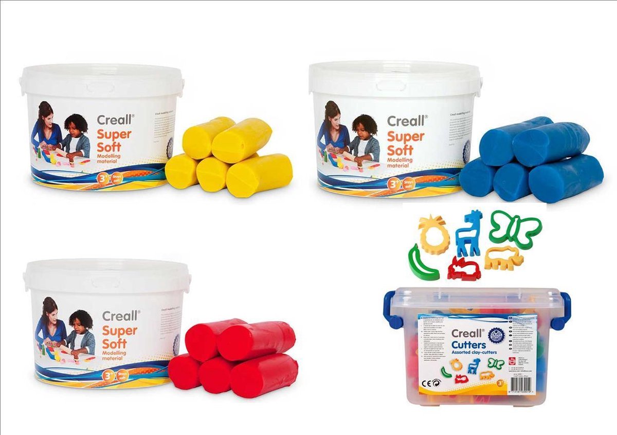Creall Klei Soft 3 emmers 1750 gr. geel