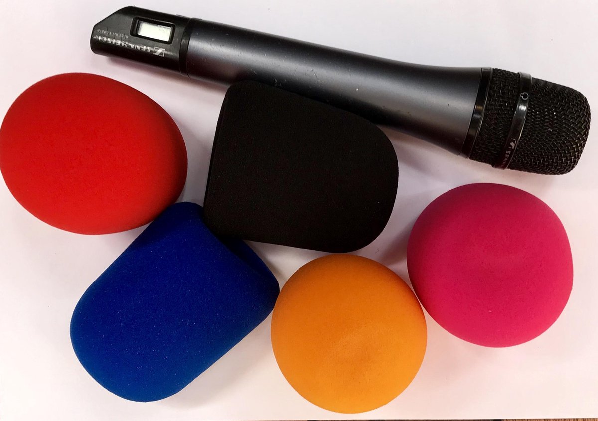 Reinhardt Microphone Windshields Foam set extra large for wireless microphone 5 colour set