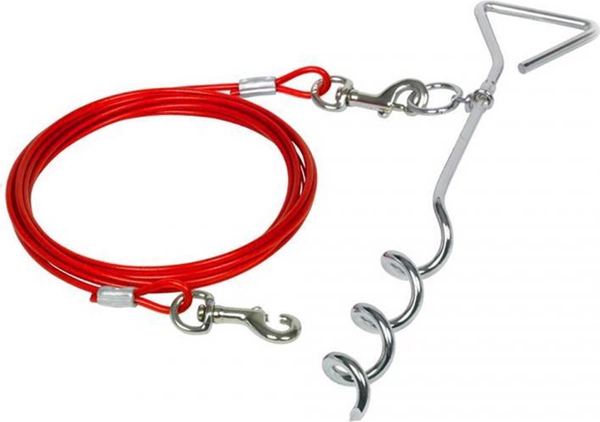 Duvo+ Aanlegpen met aanlegtouw Rood 40cm