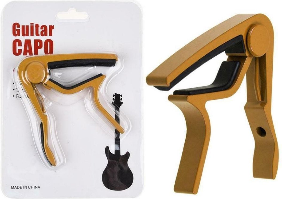LUXE Aluminium Gitaar Capo - Professionele Capo -  Gitaar Klem - Gitaarklem - Guitar Capo - Elektrische gitaar -Gitaarcapo - Akoestische Gitaar - Klassieke Gitaar - Capodaster - GOUD