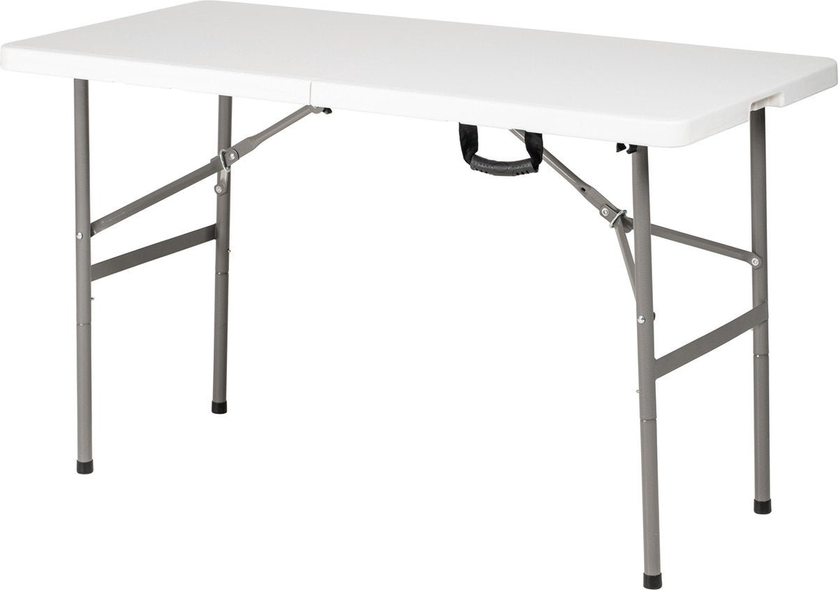 DQB Klaptafel - Weerbestendig & Opklapbaar - Opvouwbare tuintafel / Picknick tafel voor tuin of camping - Opklapbare vouwtafel Wit