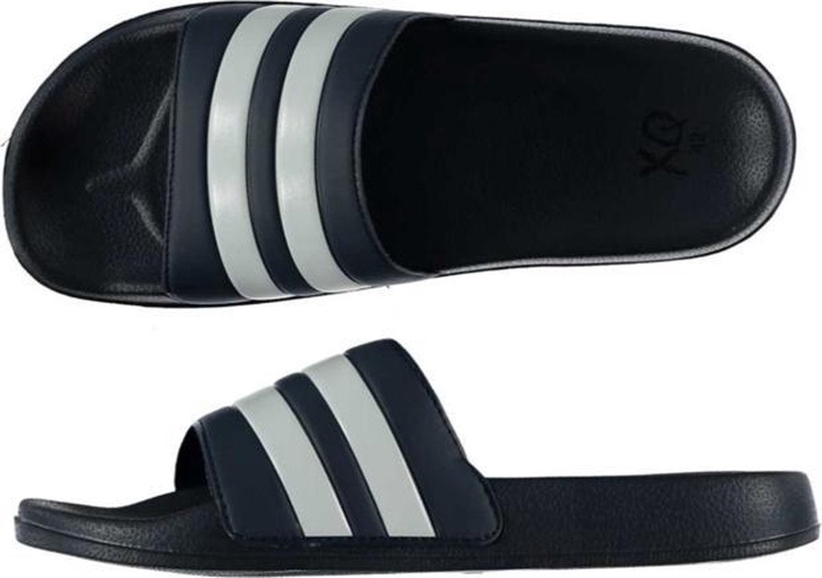 QX Heren Badslipper / Poolslider Blauw Wit