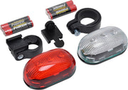 Dresco - Classic - Fietsverlichting - 2 x 3-leds - Batterij - Transparant