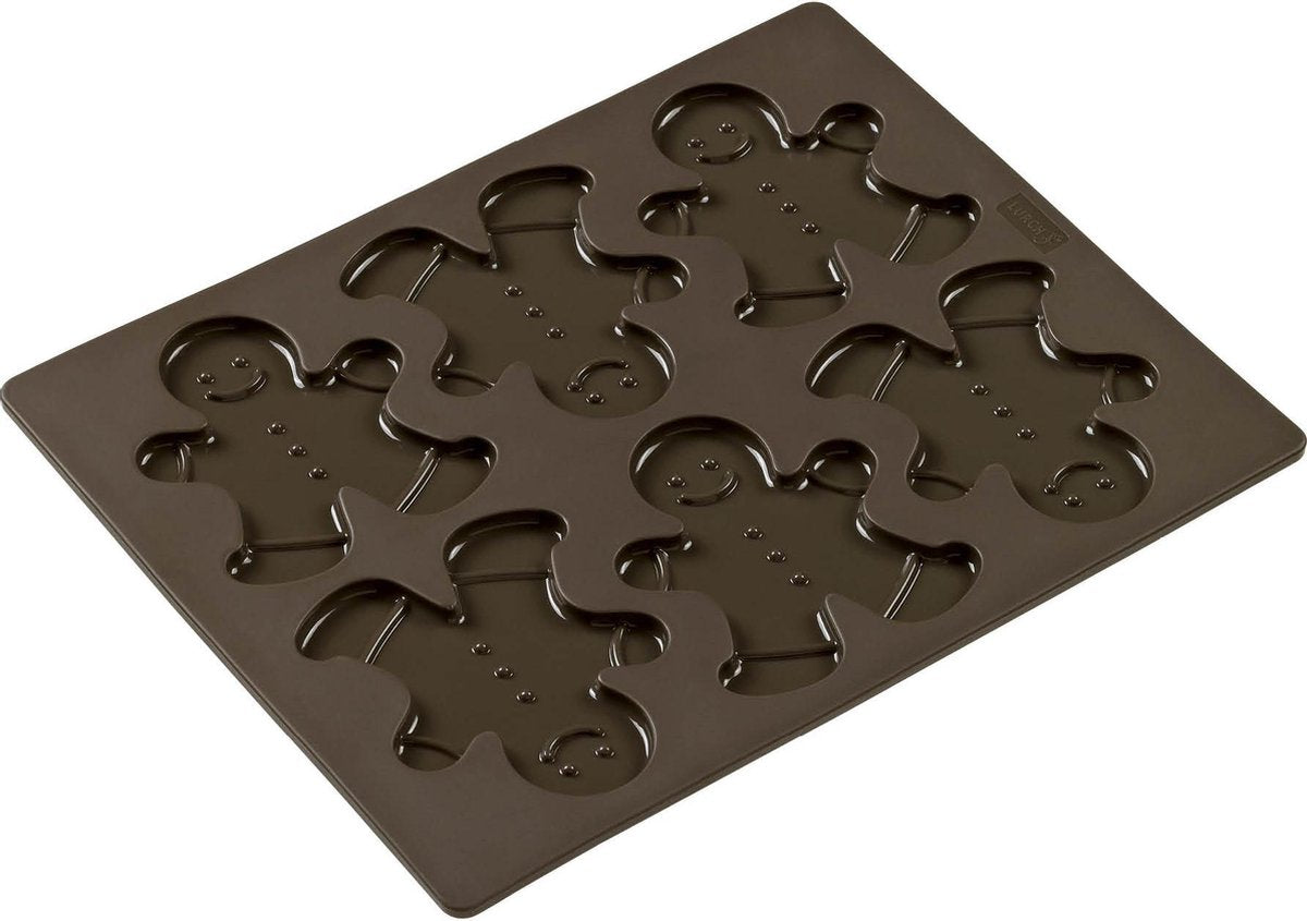 Lurch – Flexiform-Bakvorm – voor 6 peperkoeken mannetjes - Silicone - Anti-kleef – 24x30cm