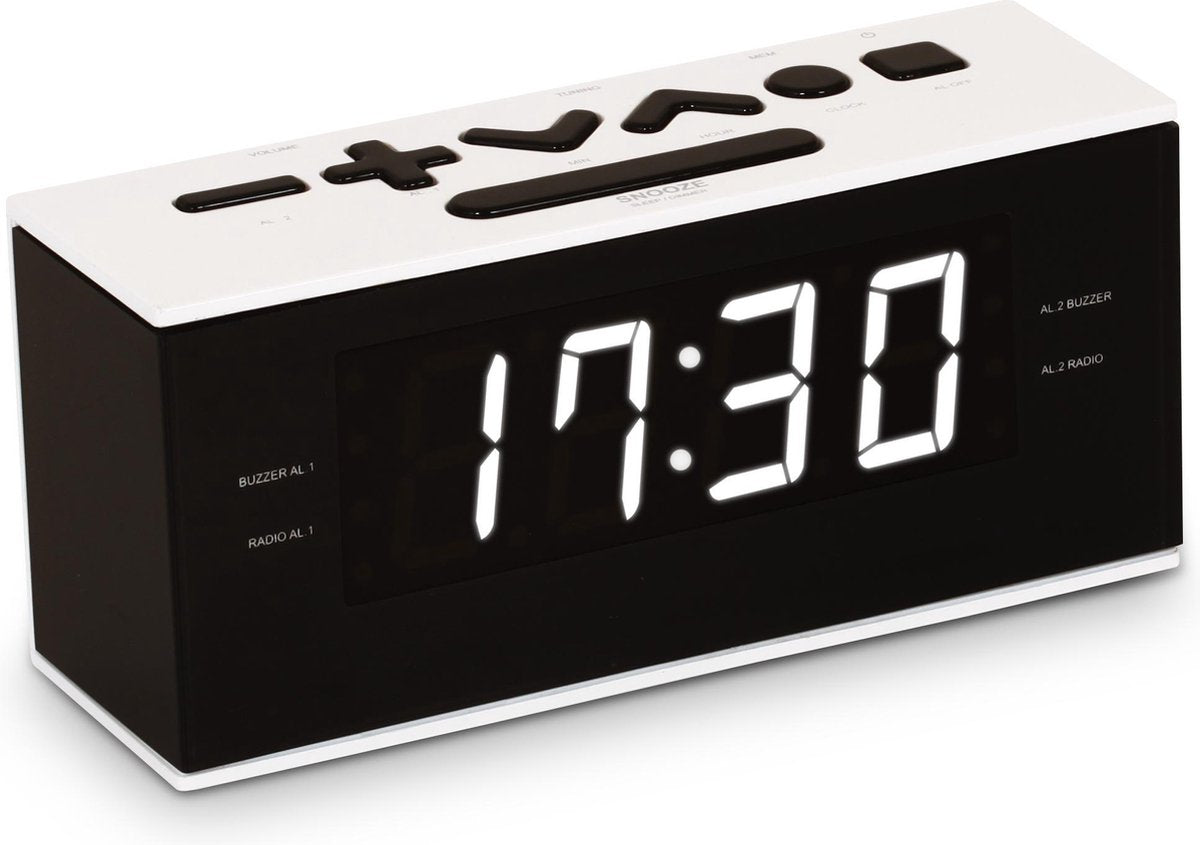 Bigben RR60BCN - Wekkerradio - Zwart & Wit