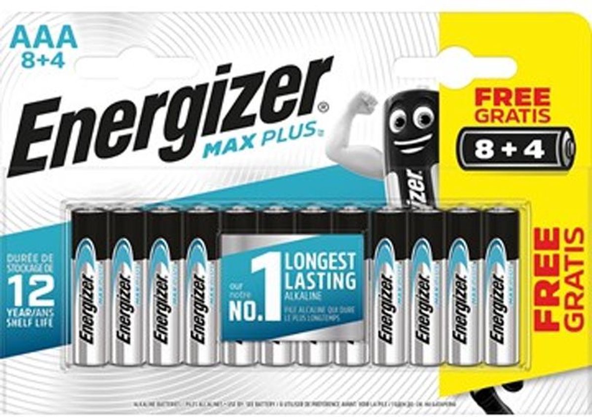 Batterij Energizer Max Plus AAA/pk8+4
