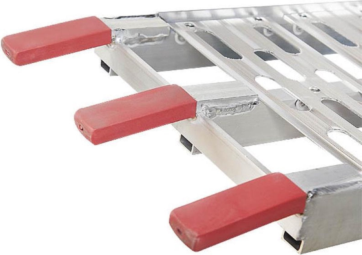 Datona® - Extra verstevigde aluminium oprijplaat opklapbaar - 225 cm - 2 stuks