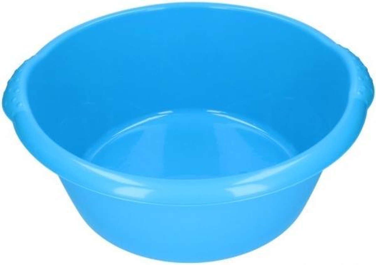 Grote afwasteil / afwasbak rond blauw 25 liter - camping / handwas afwasteilen