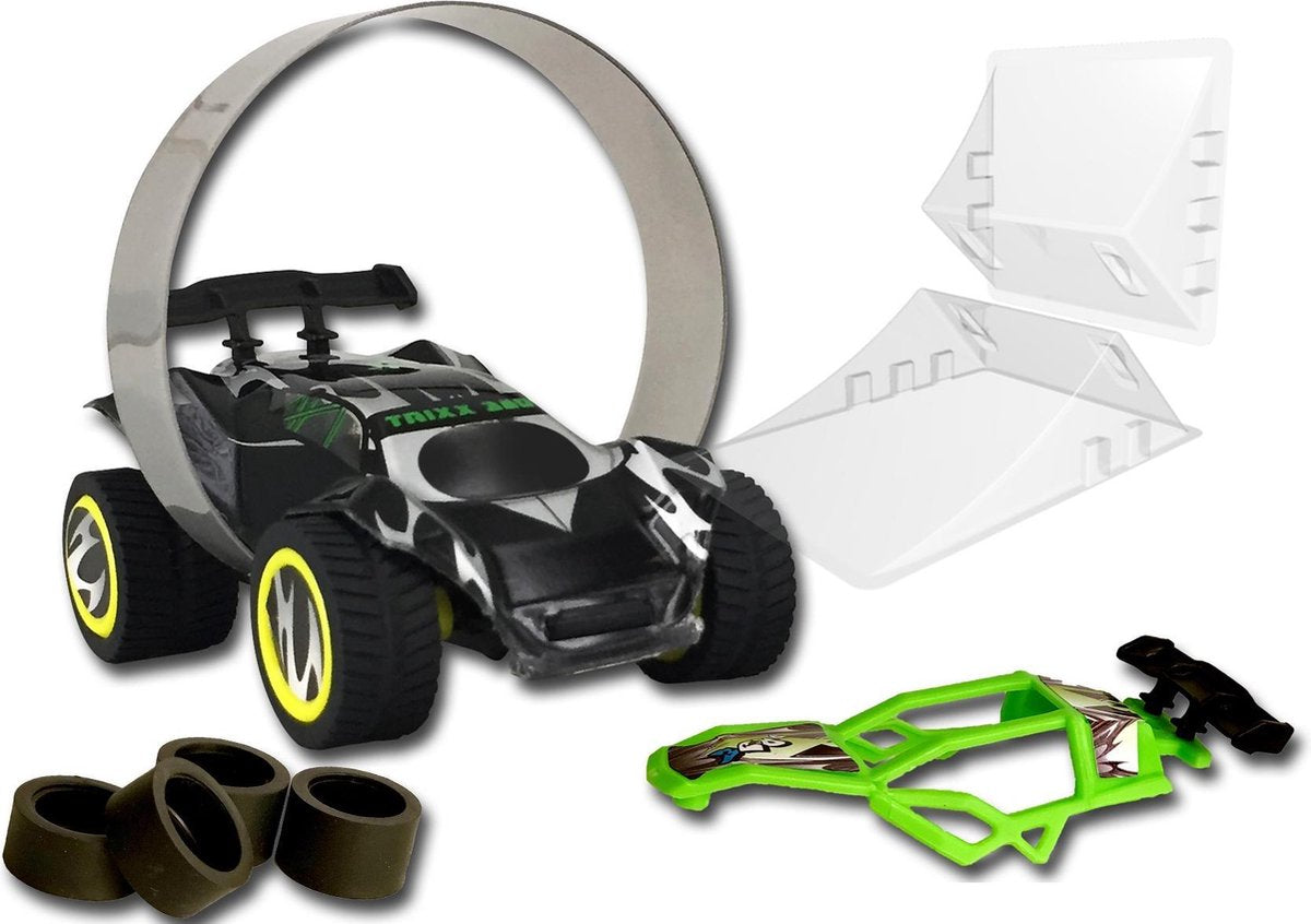 Trixx 360 Stuntcar zwart incl. 2 Stuntramps