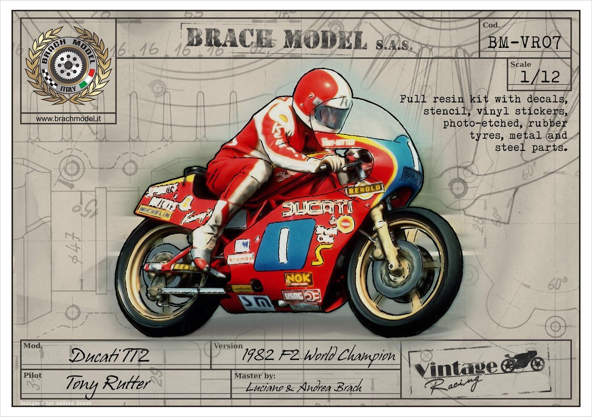 HQ Model kit DUCATI 600 TT2 Tony Rutter