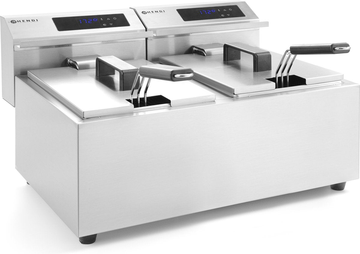 Hendi Friteuse Mastercook Digitaal | 2x 8 Liter | 2x 3500W