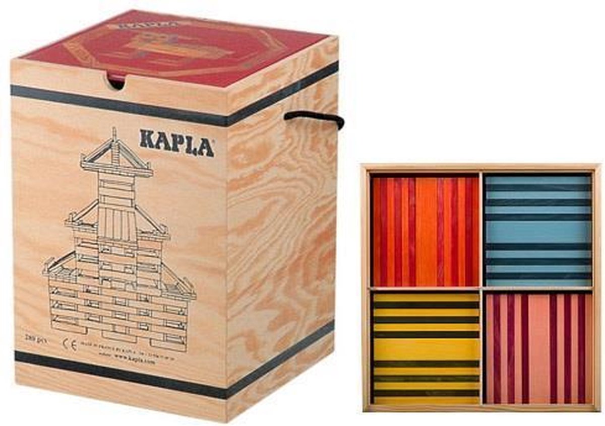 Kapla Kist 280 Stuks Met 100 Stuks Gekleurd