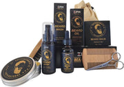 Baardverzorgingset |7 delig| Baardolie+ Baardbalsem + Baardshampoo + Baardkam + Baardborstel +Baardschaar+ Opbergtas| Giftset (Geschenkset)|Baardgroei kit|Baardset| |100 % naturel| Baard verzorging set