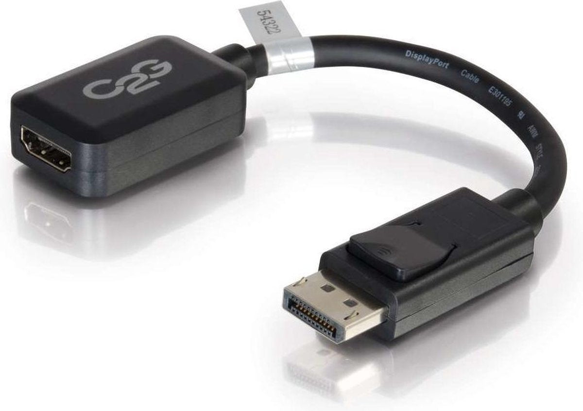 20cm DisplayPort M to HDMI F BLK