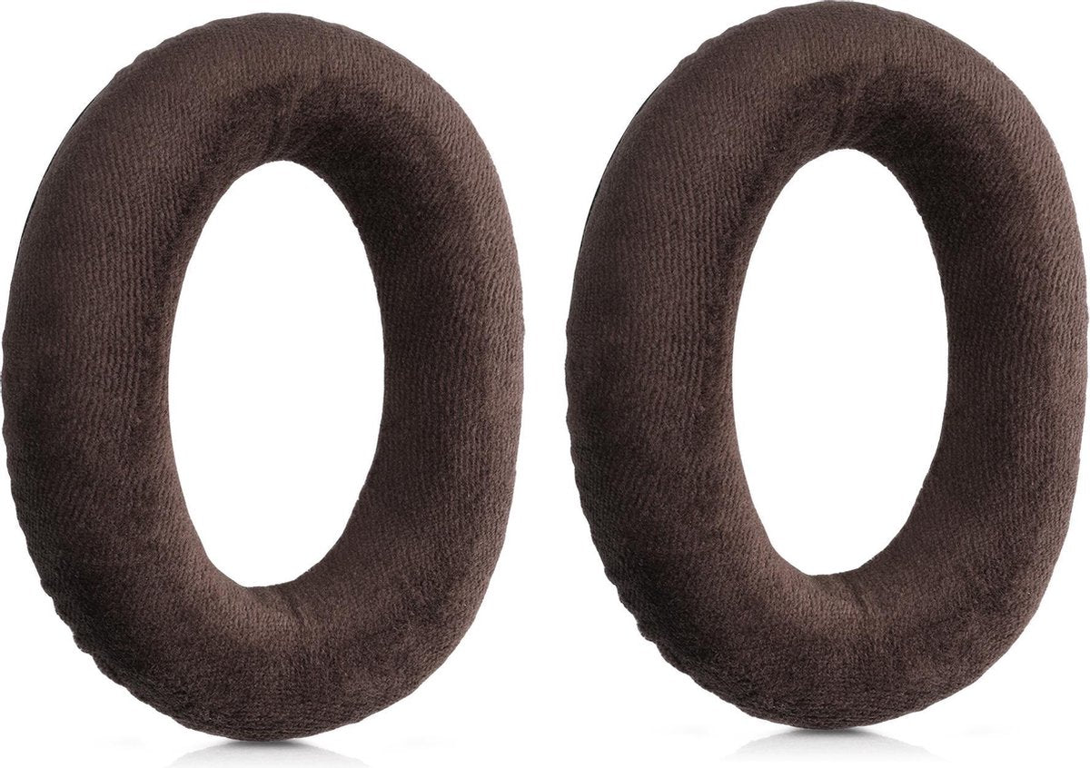 kwmobile 2x fluwelen oorkussens voor Sennheiser HD 559 / 569 / 599 koptelefoons - Kussens voor over-ear-koptelefoon in bruin
