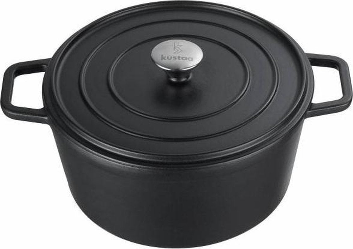Kustaa casserole pan Black Satin -  Ø20 CM - Gietijzer - Zwart