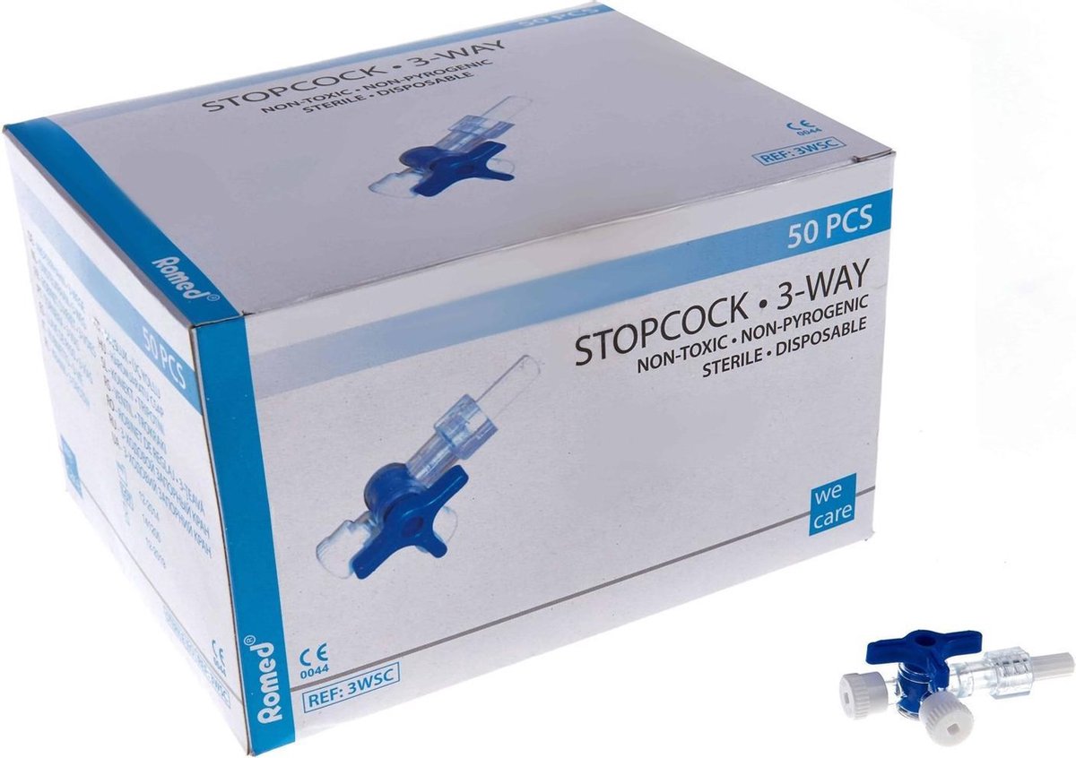 Romed 3-weg Stop Cock 50 stuks